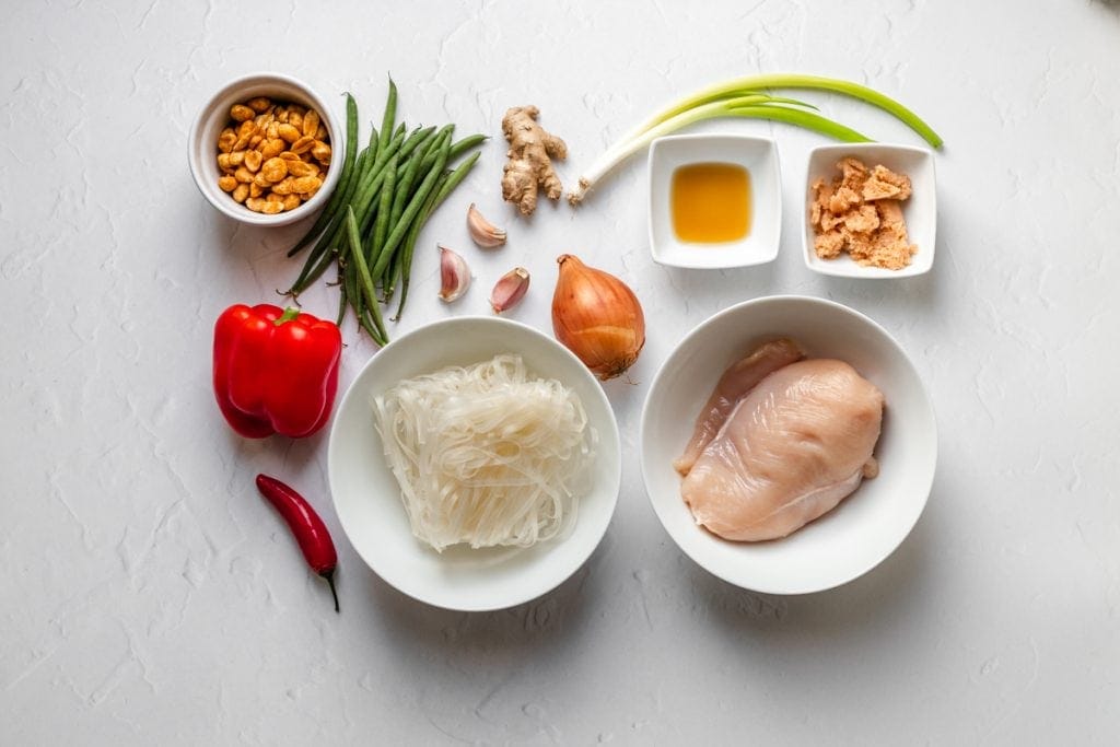 Ingredients for lemongrass chicken stir fry