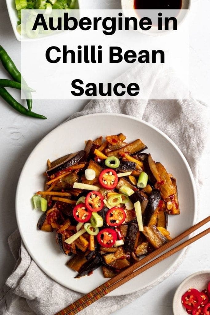 Aubergine in chilli bean paste pin image