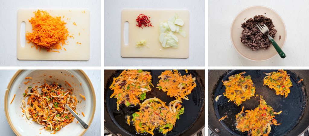 how to make sweet potato and black bean patties step by step