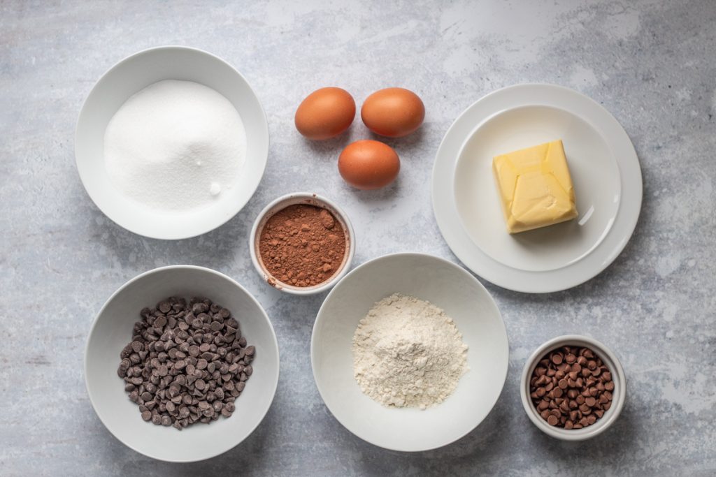 Chocolate brownie ingredients