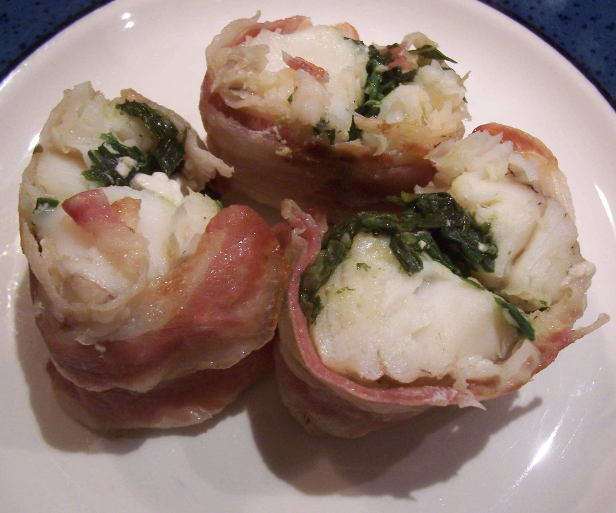 100_3394 Monkfish tail warped in pancetta with a fresh herb filling