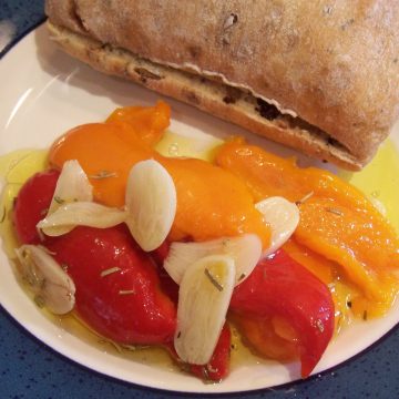 Homemade roasted marinated peppers recipe