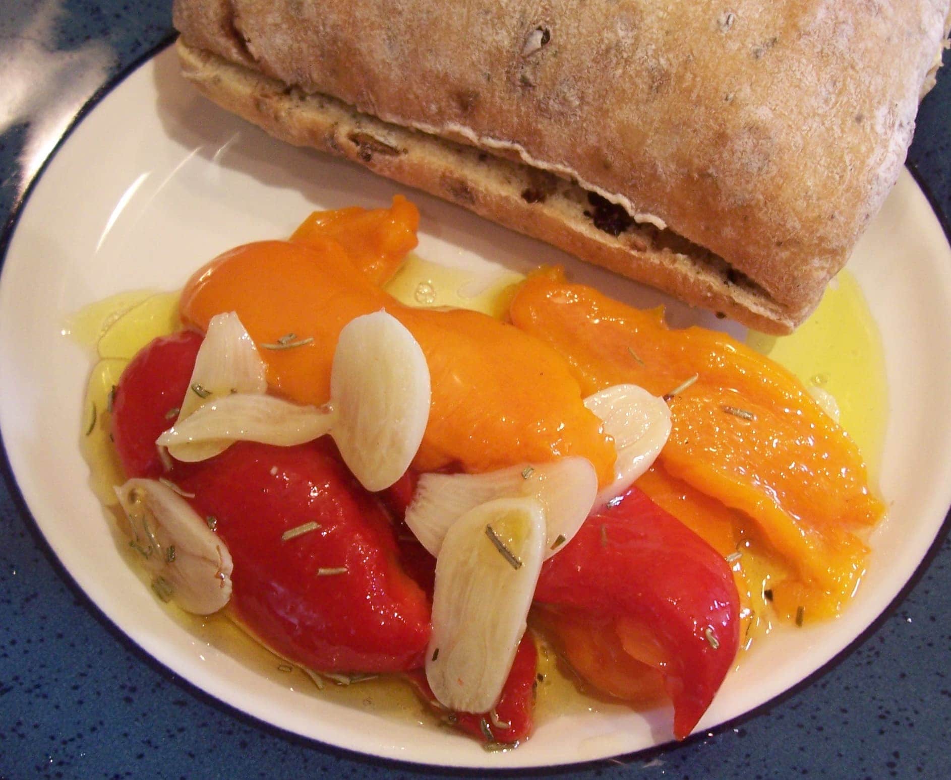 roasted marinated peppers recipe with garlic