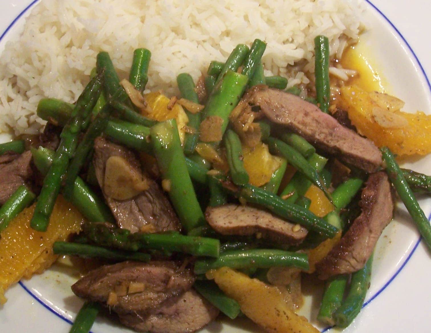 100_4182 stir fried duck with asparagus and green beans