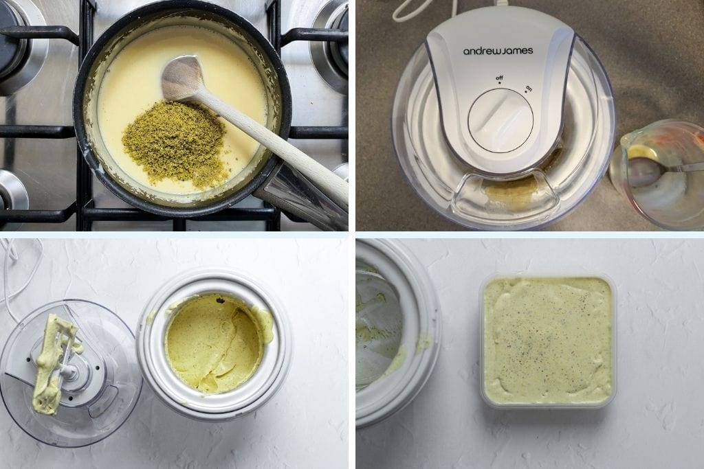 process shots cardamom pistachio ice cream