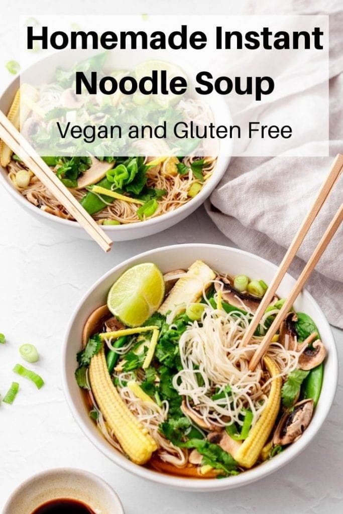 Homemade instant noodle soup pin image