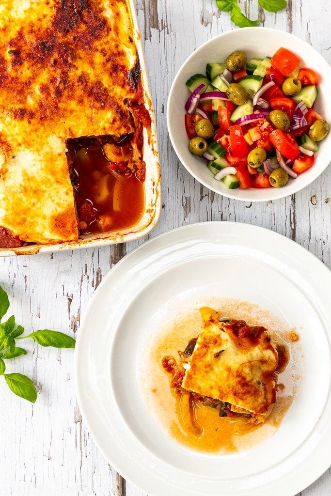 Vegetarian lentil moussaka