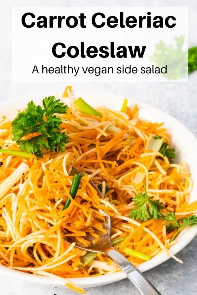 carrot celeriac salad pin image
