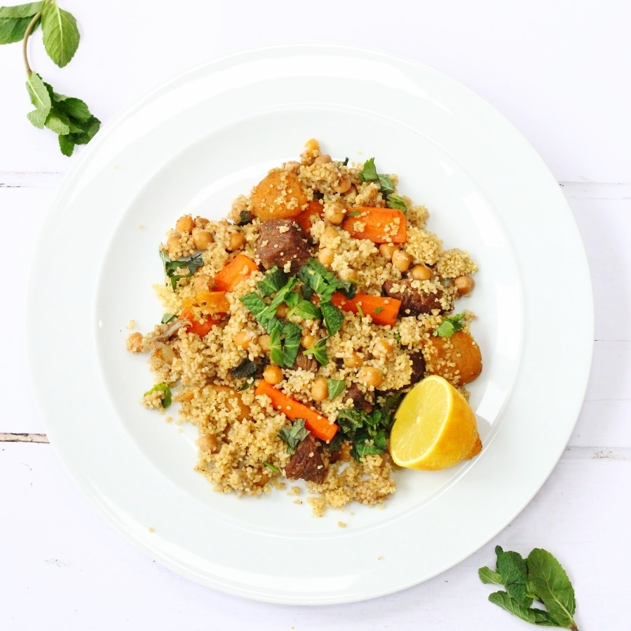 Lamb tagine on a plate