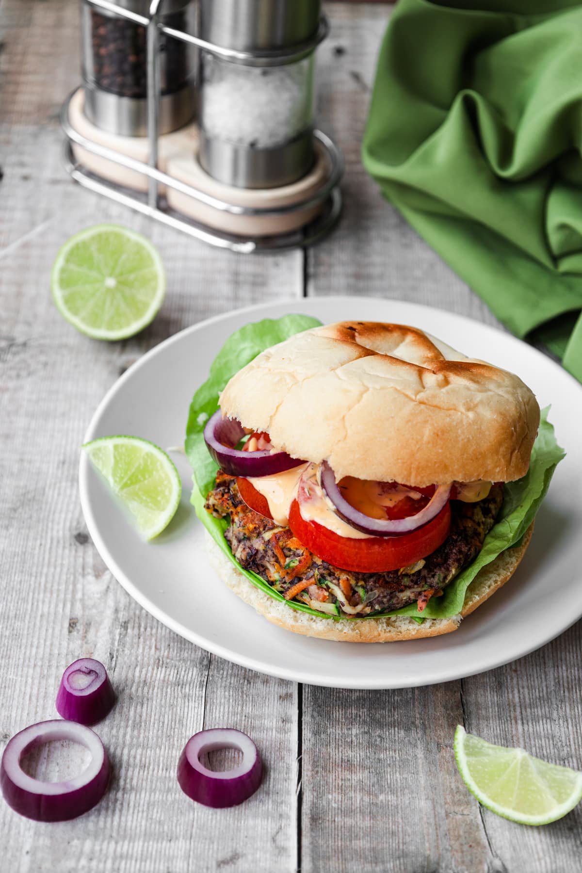 Black bean burger in a bun 