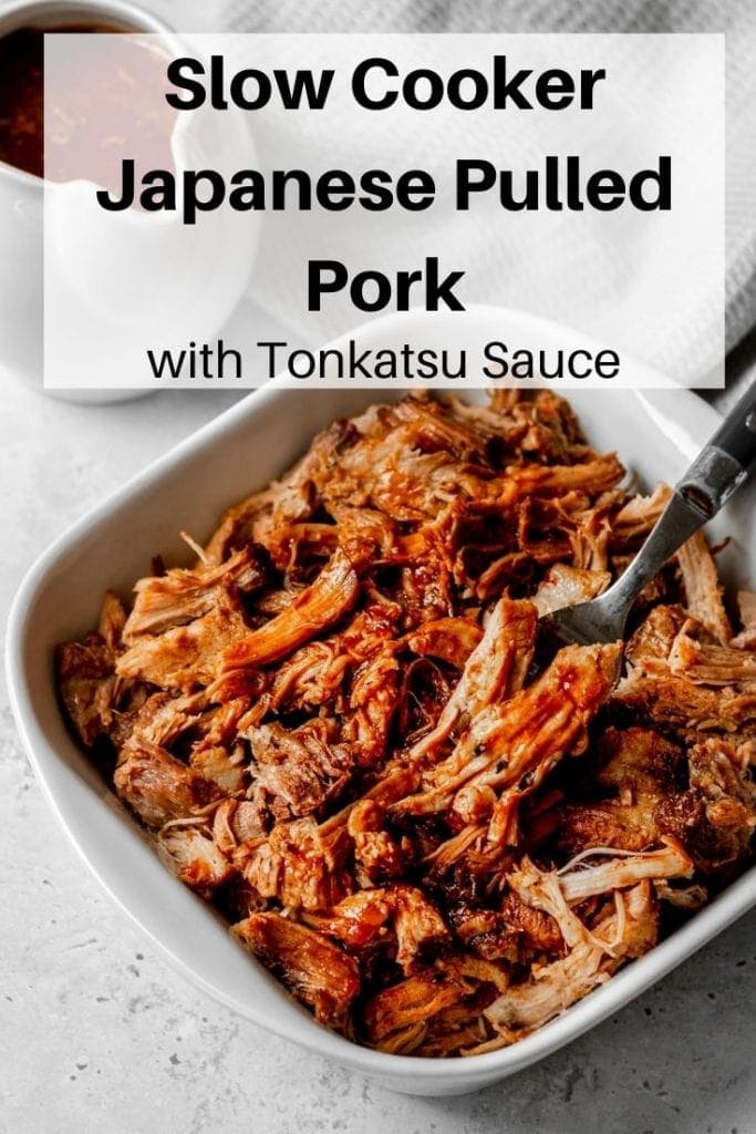 slow cooker pork in tonkatsu sauce pin image