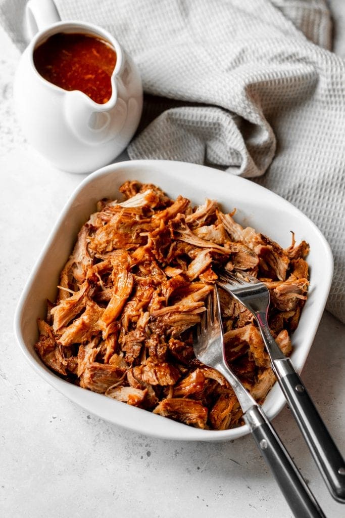tonkatsu pulled pork with Japanese bbq sauce