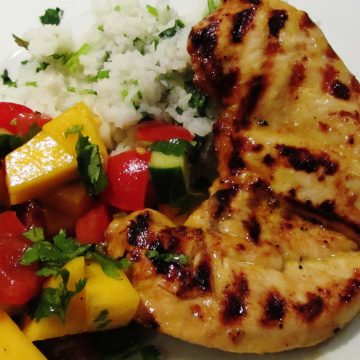Mango chicken and mango salsa