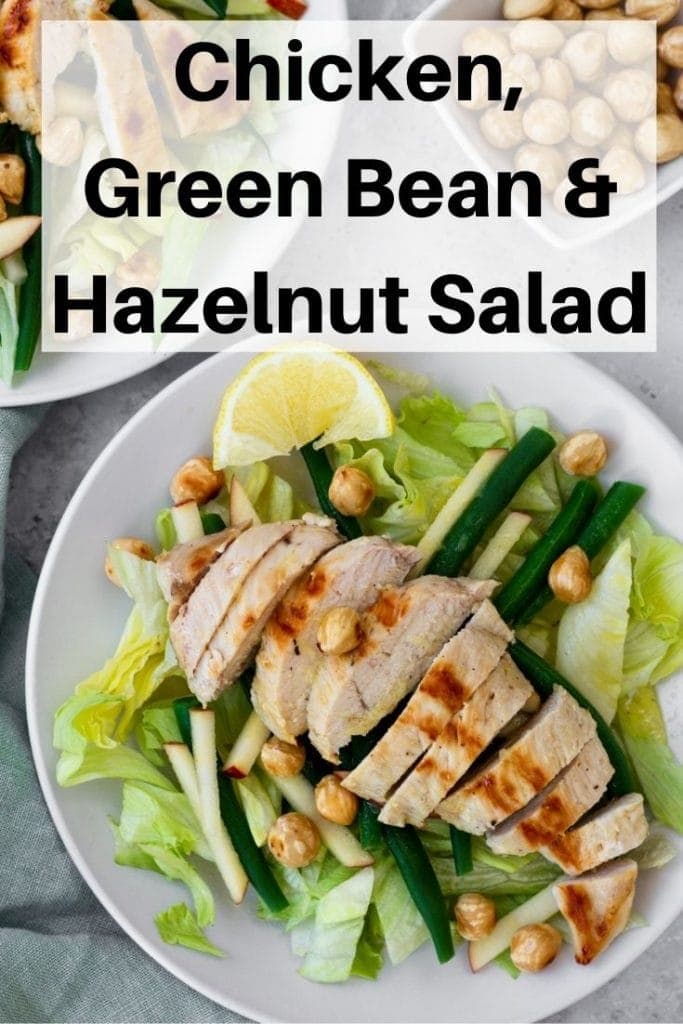 Chicken hazelnut salad pin image