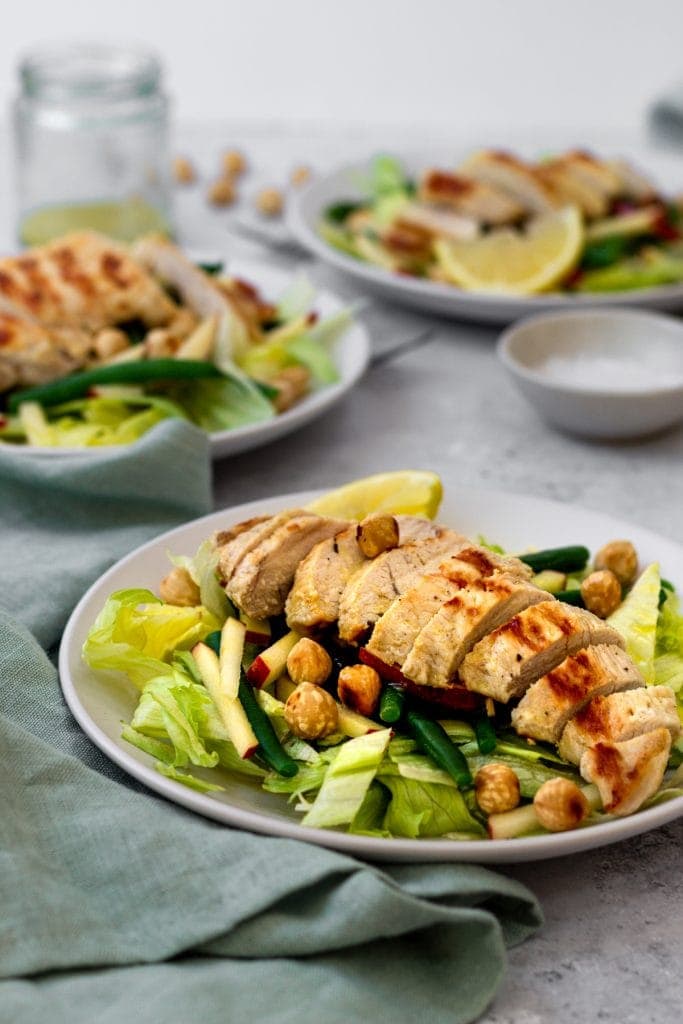 chicken green bean and hazelnut salad