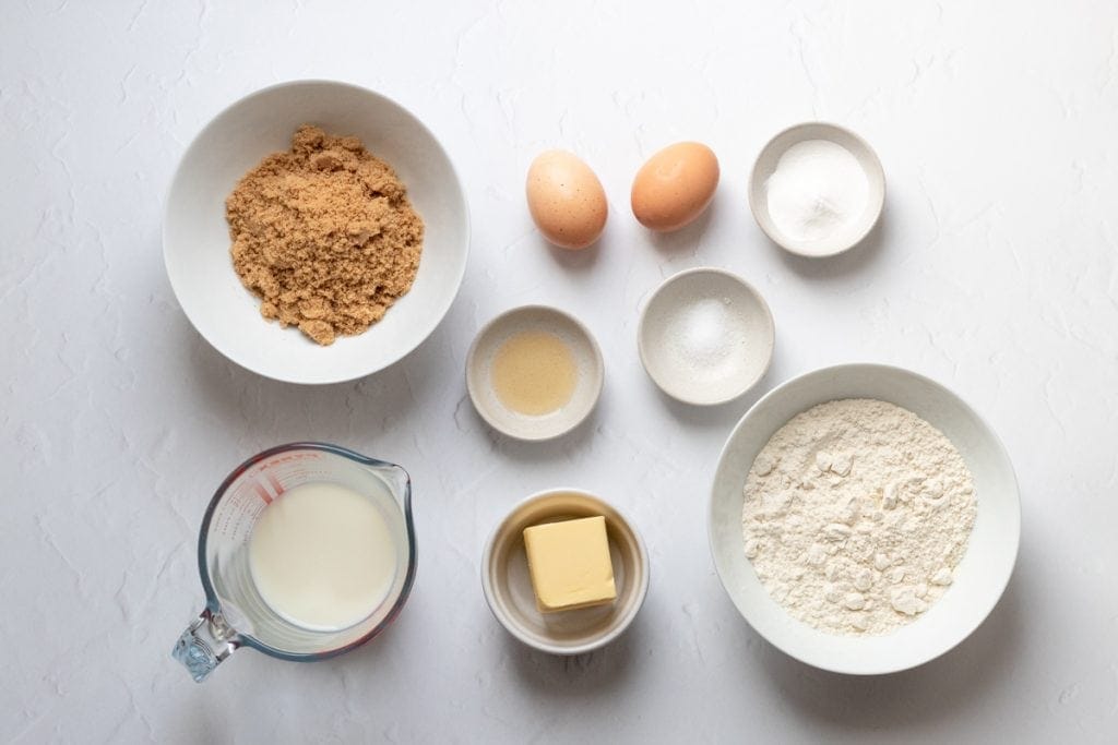 Ingredients for sticky toffee pudding