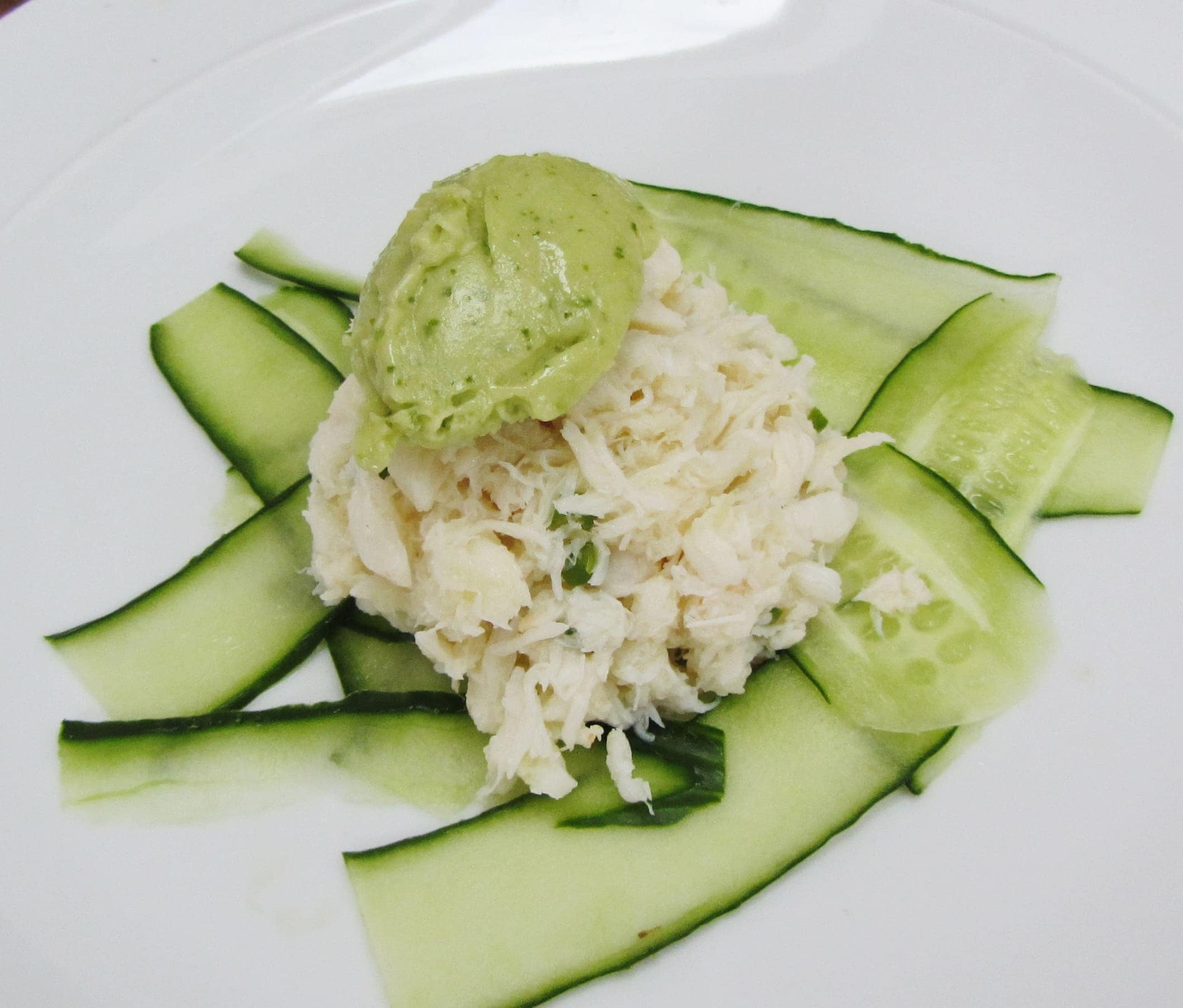 Crab and avocado sorbet