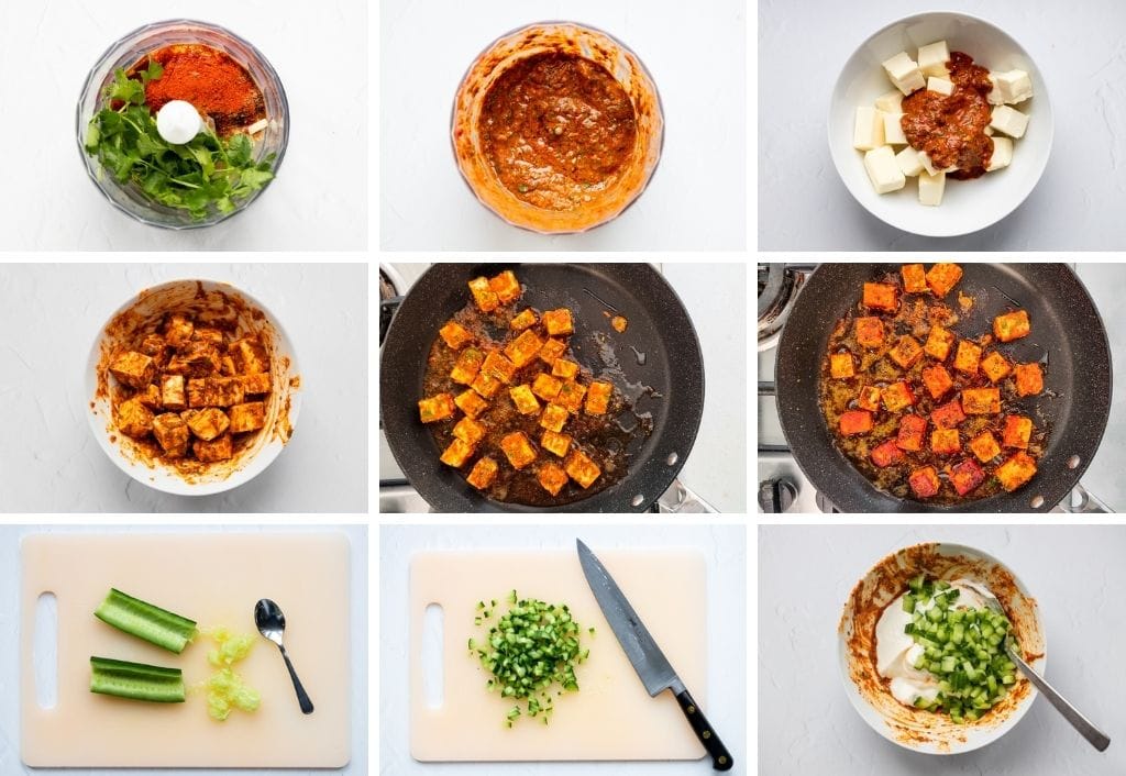 how to make marinated paneer salad step by step
