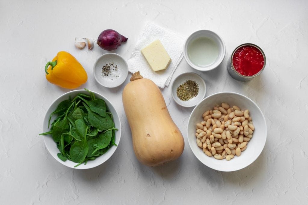 Ingredients for stuffed buttenut squash