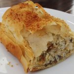 Mushroom strudel slice