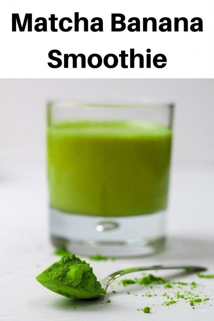 Matcha banana smoothie pin image