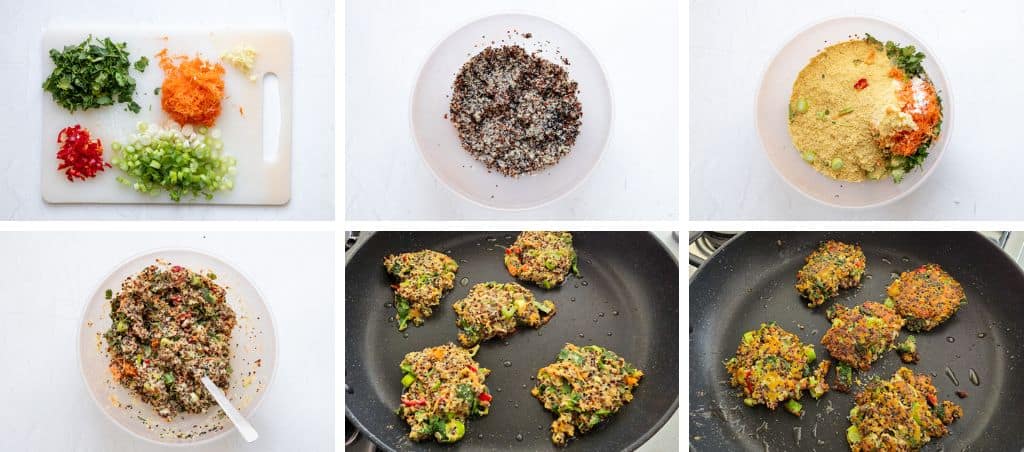 How to make crispy quinoa patties step by step