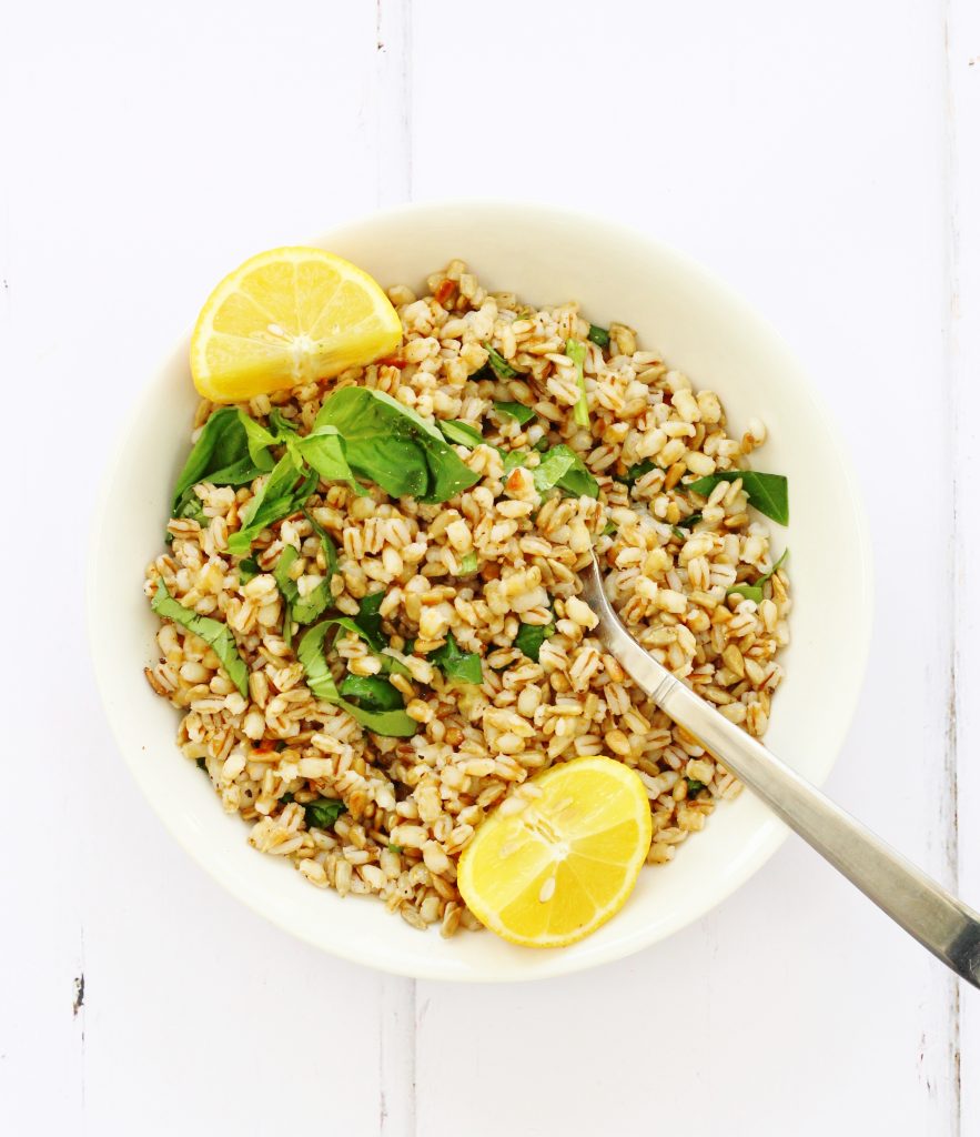 Lemon basil & barley salad