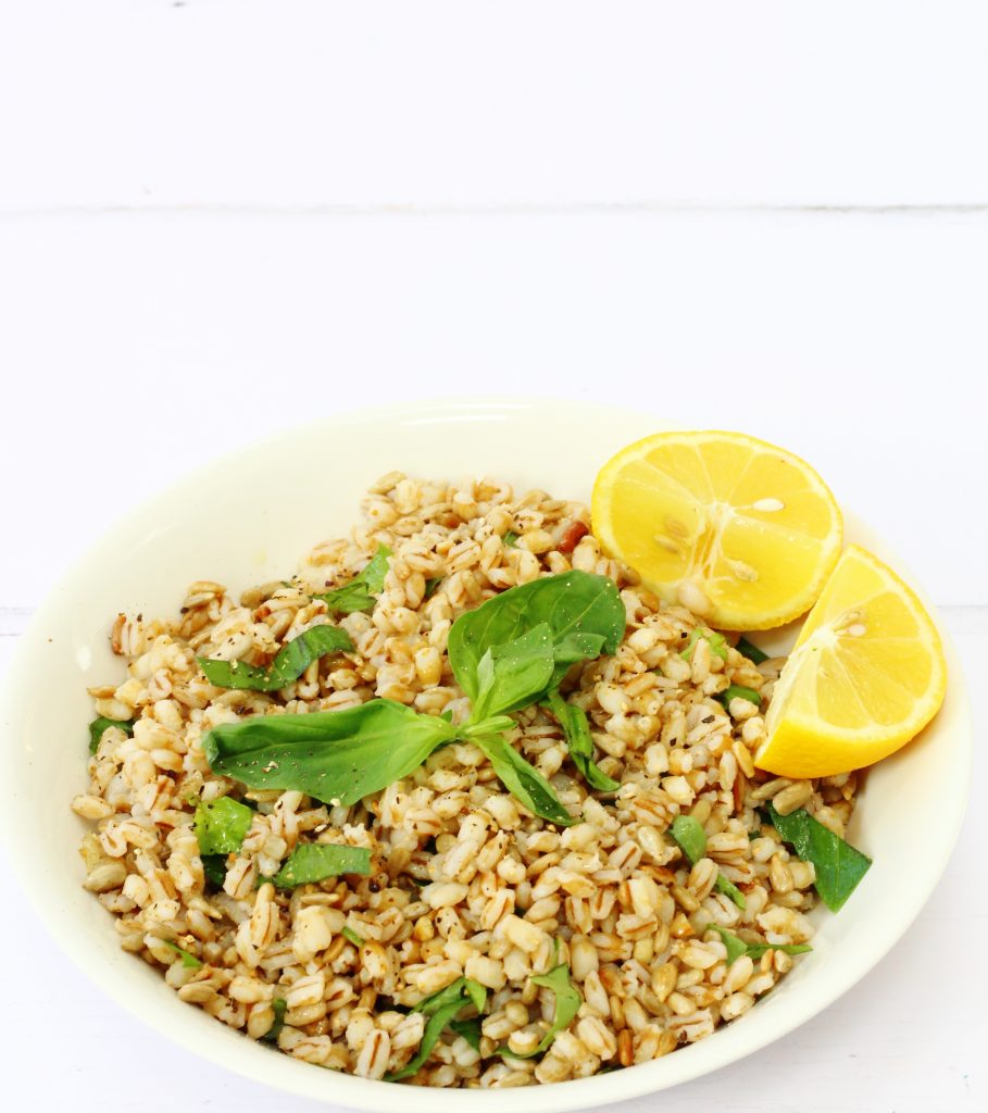 Lemon basil and barley salad