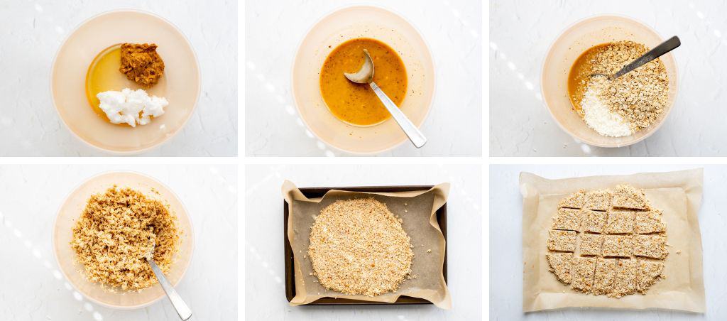 How to make no bake coconut peanut butter bars step by step