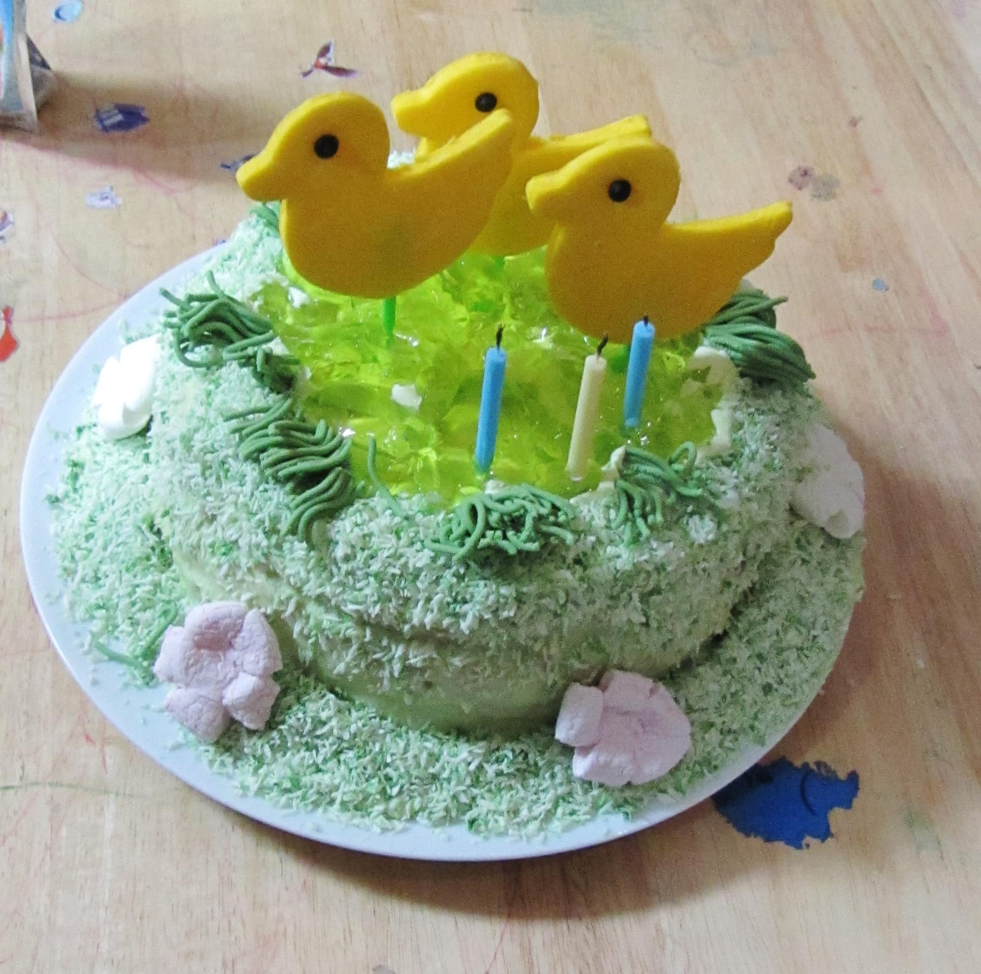Duck pond kids birthday cake