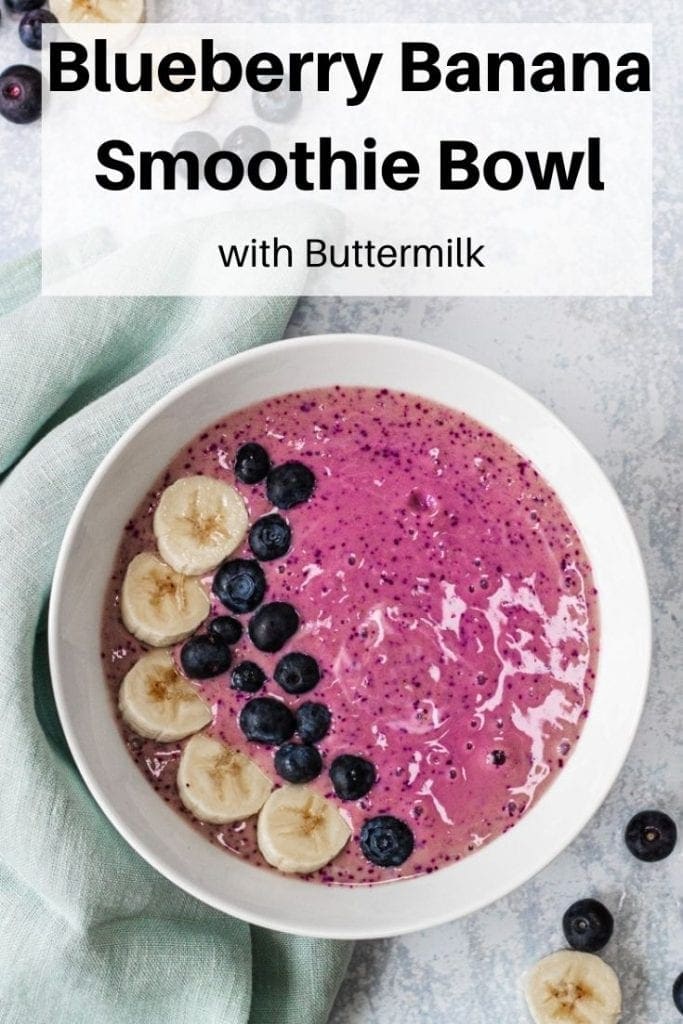 Blueberry buttermilk smoothie pin image