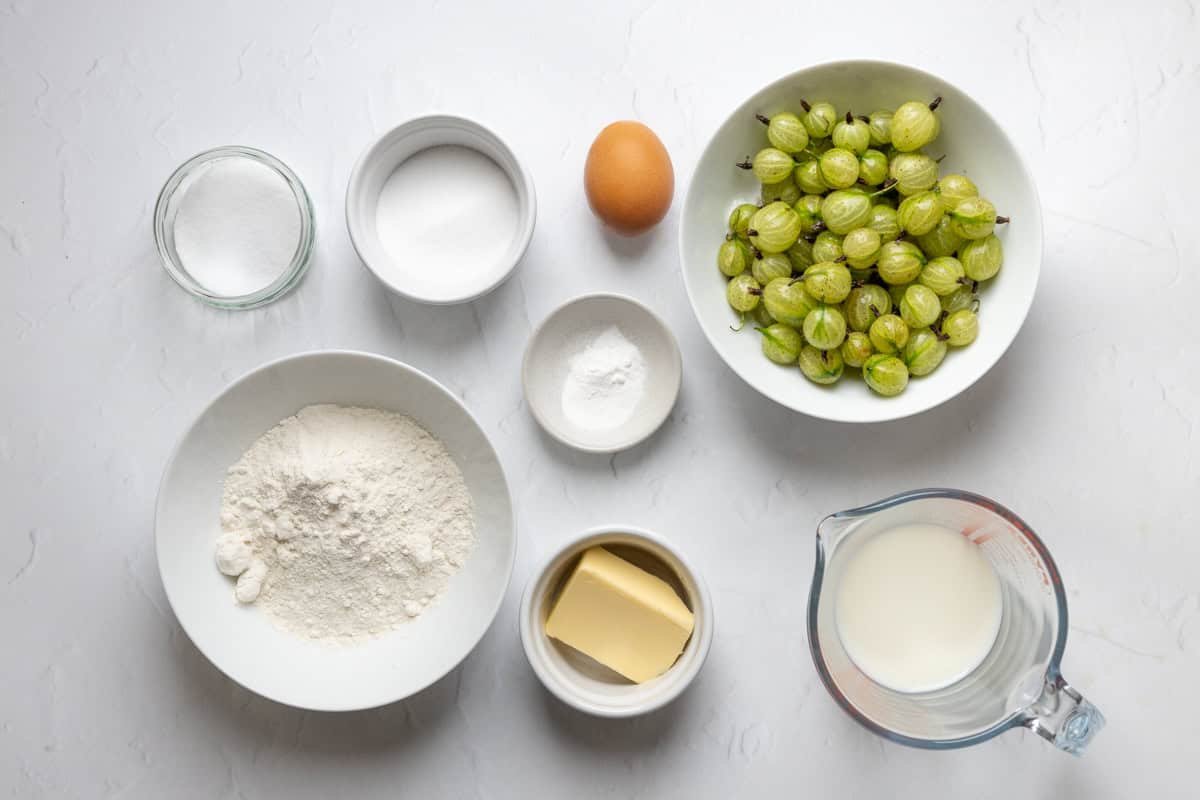 Ingredients for gooseberry cobbler