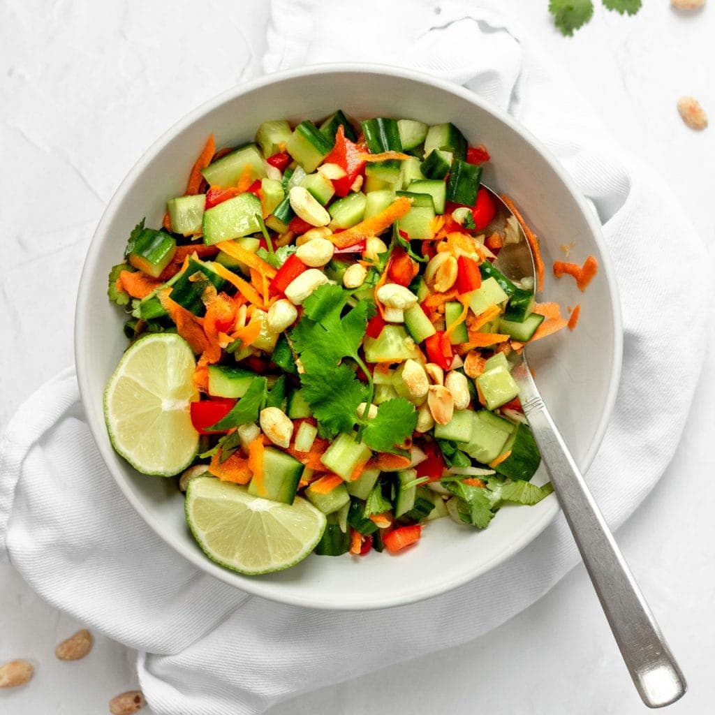 Bowl of Thai cucumber salad