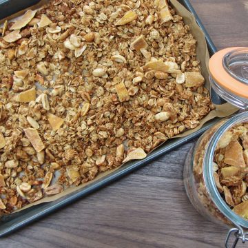 Peanut mango and coconut granola