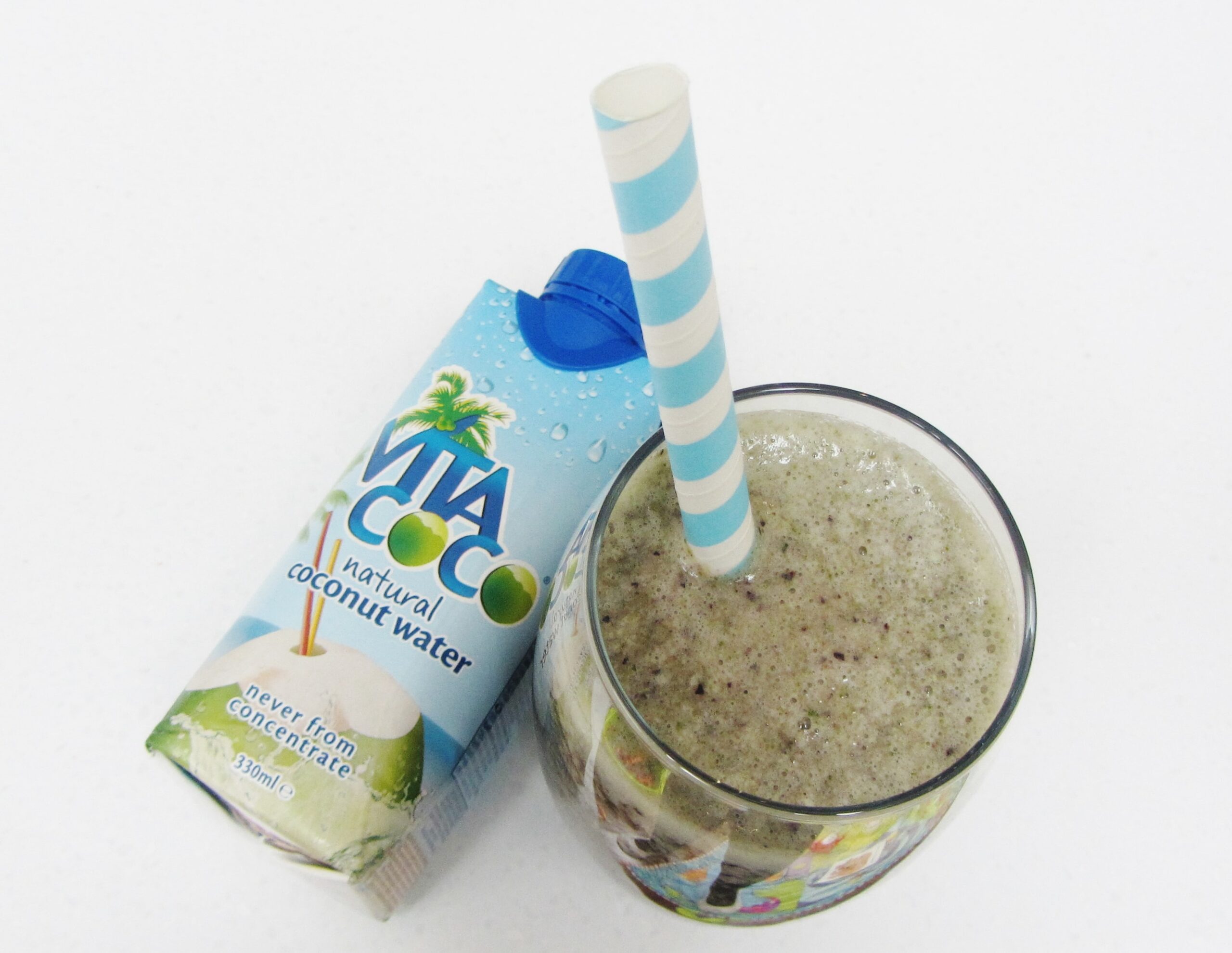 vita coco banana and blueberry smoothie