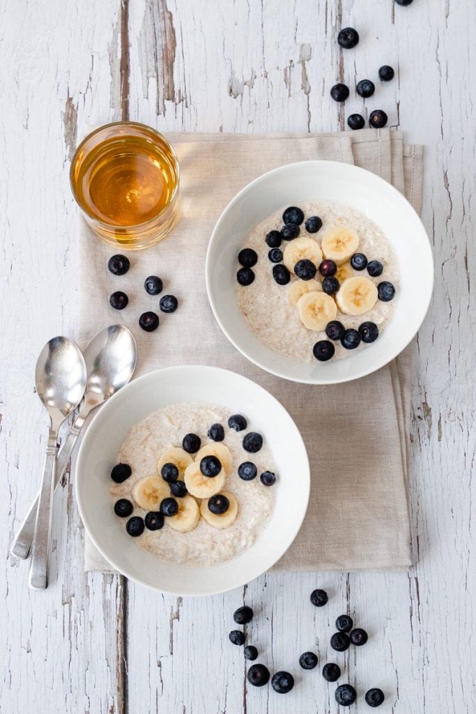 two bowls of overnight oats