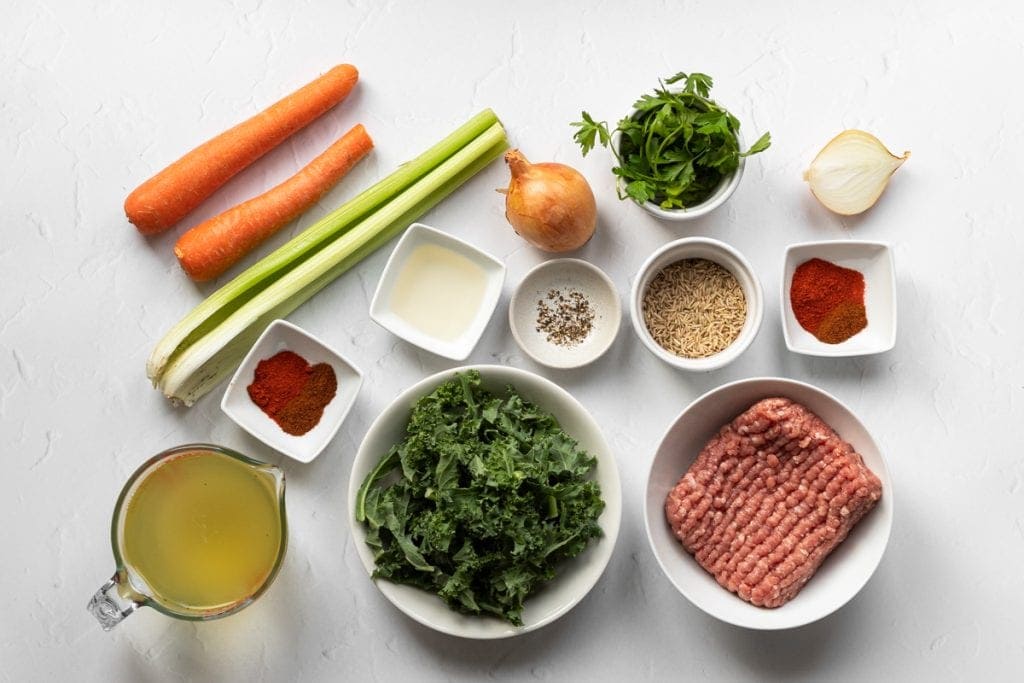 Ingredients for ciorba de Perisoare