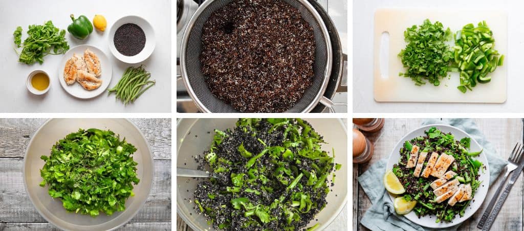 How to make black quinoa and chicken salad