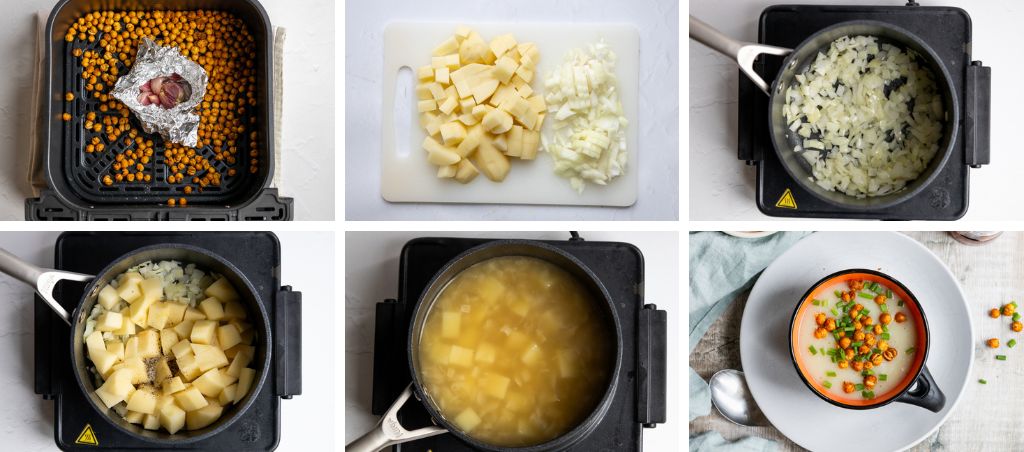 How to make roasted garlic and potato soup step by step