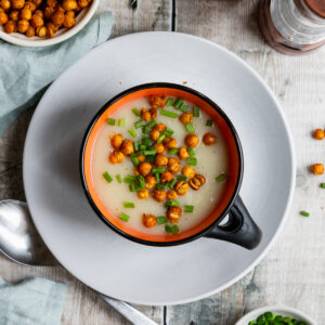 Roasted garlic and potato soup