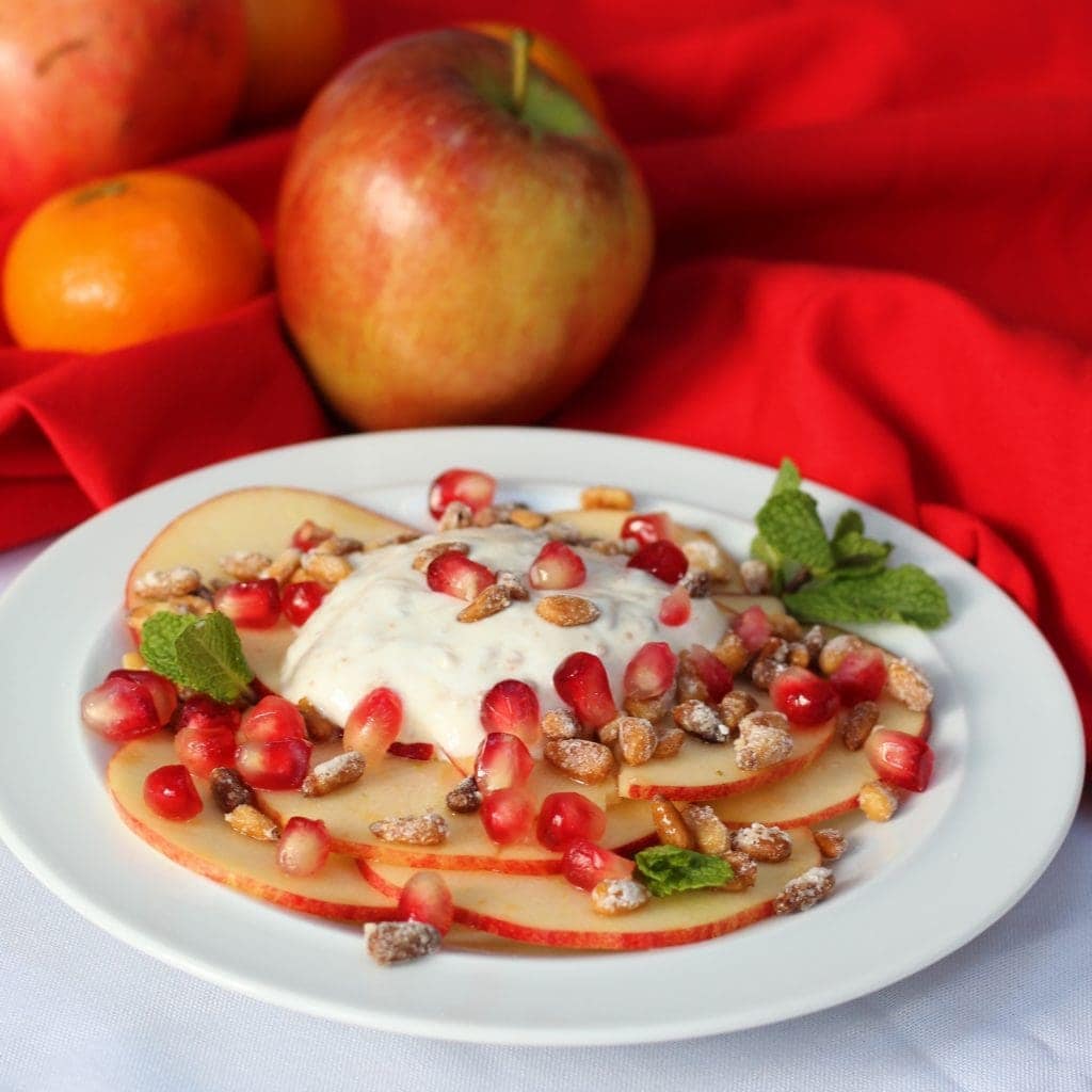 apple carpaccio Apple carpaccio on a white plate