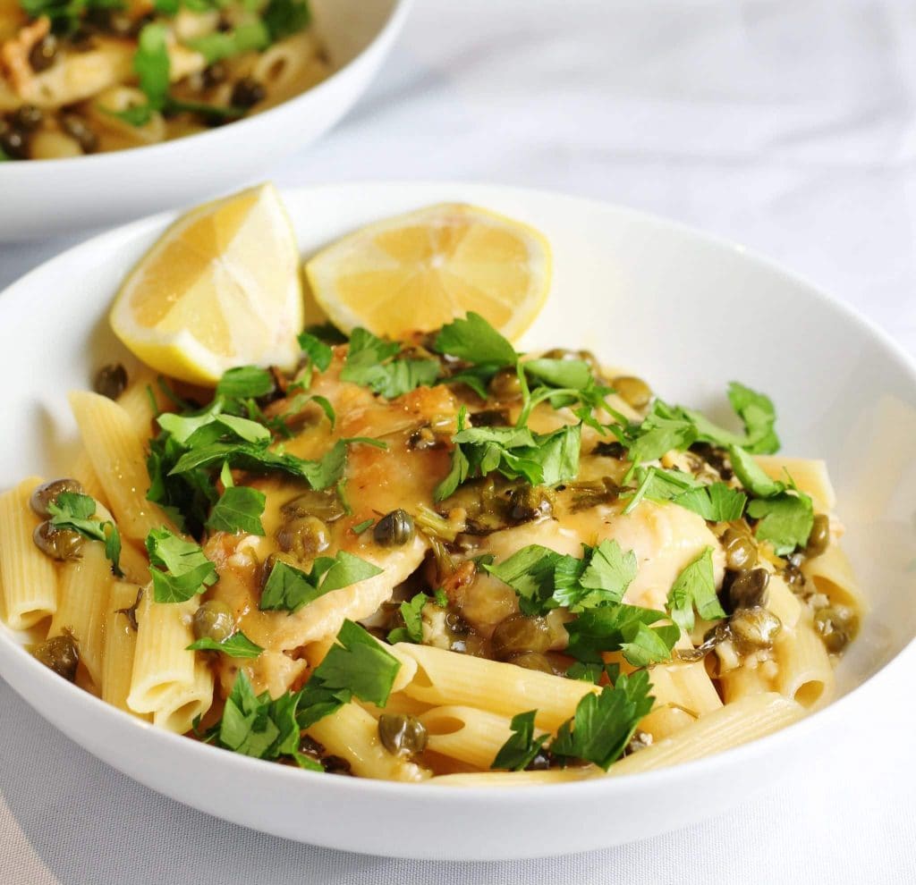 chicken Piccata with pasta