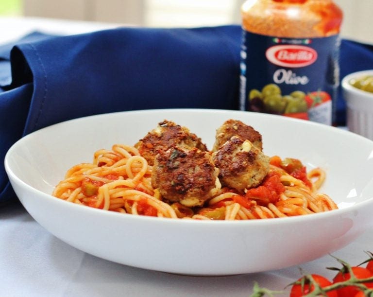 Three easy pasta recipes with Barilla - lamb and feta meatball spaghetti