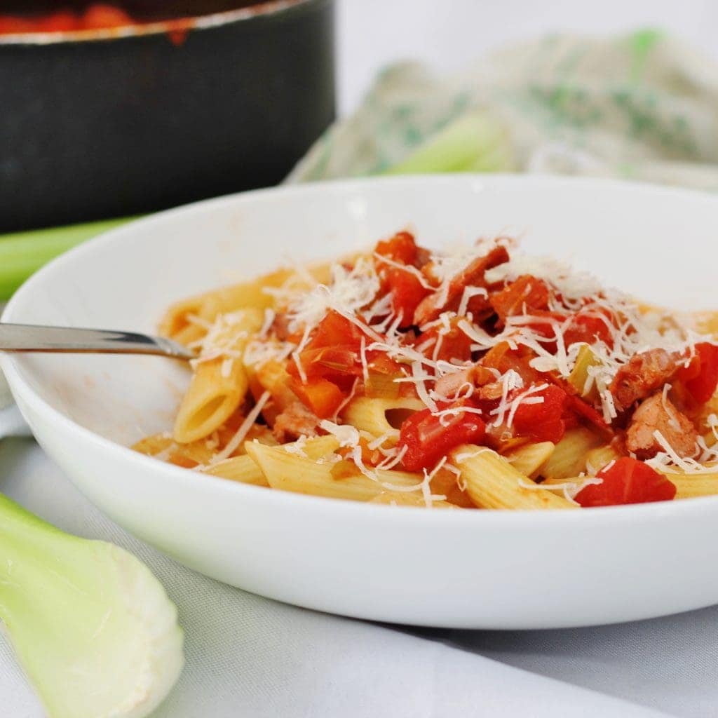 Leftover Turkey Ragu turkey ragu on pasta