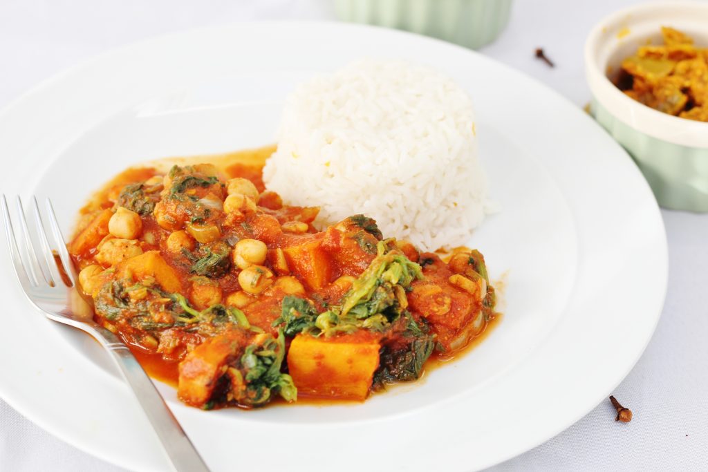 Butternut Squash and spinach curry