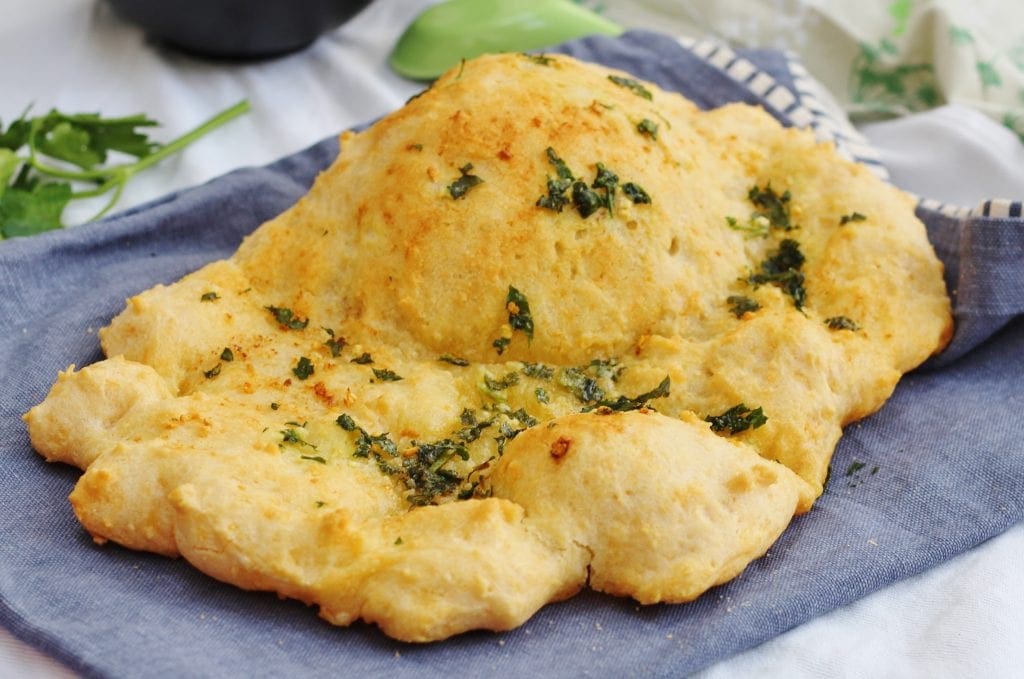 Gluten free garlic and parmesan flatbread