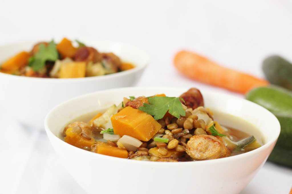 sausage lentil and vegetable soup warming vegetable sausage and lentil soup bowls