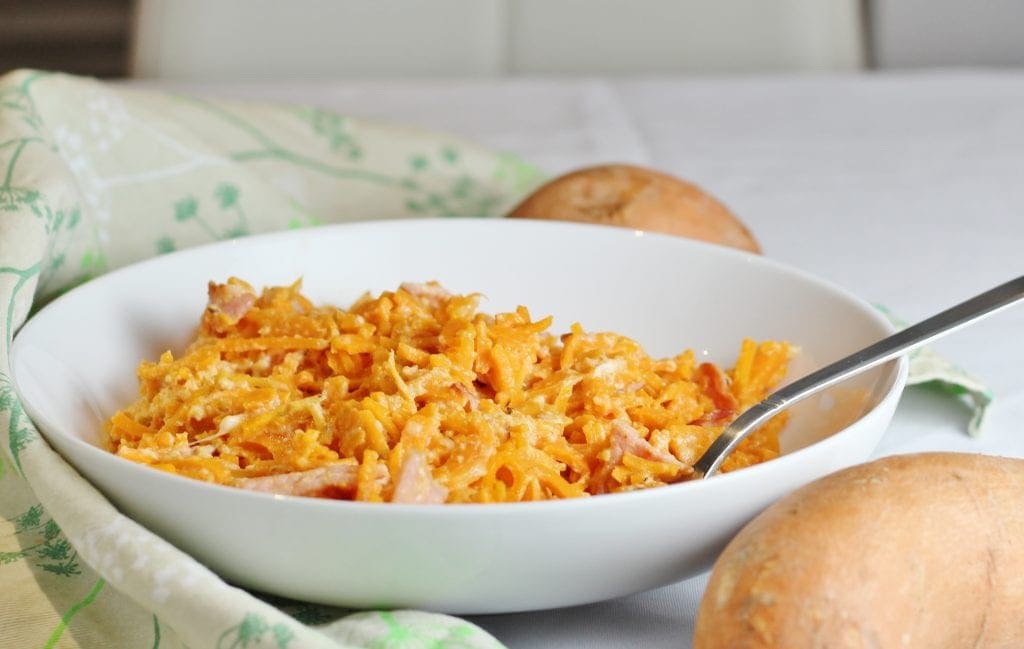 Spiralized Sweet Potato Carbonara from Spiralize Every Day