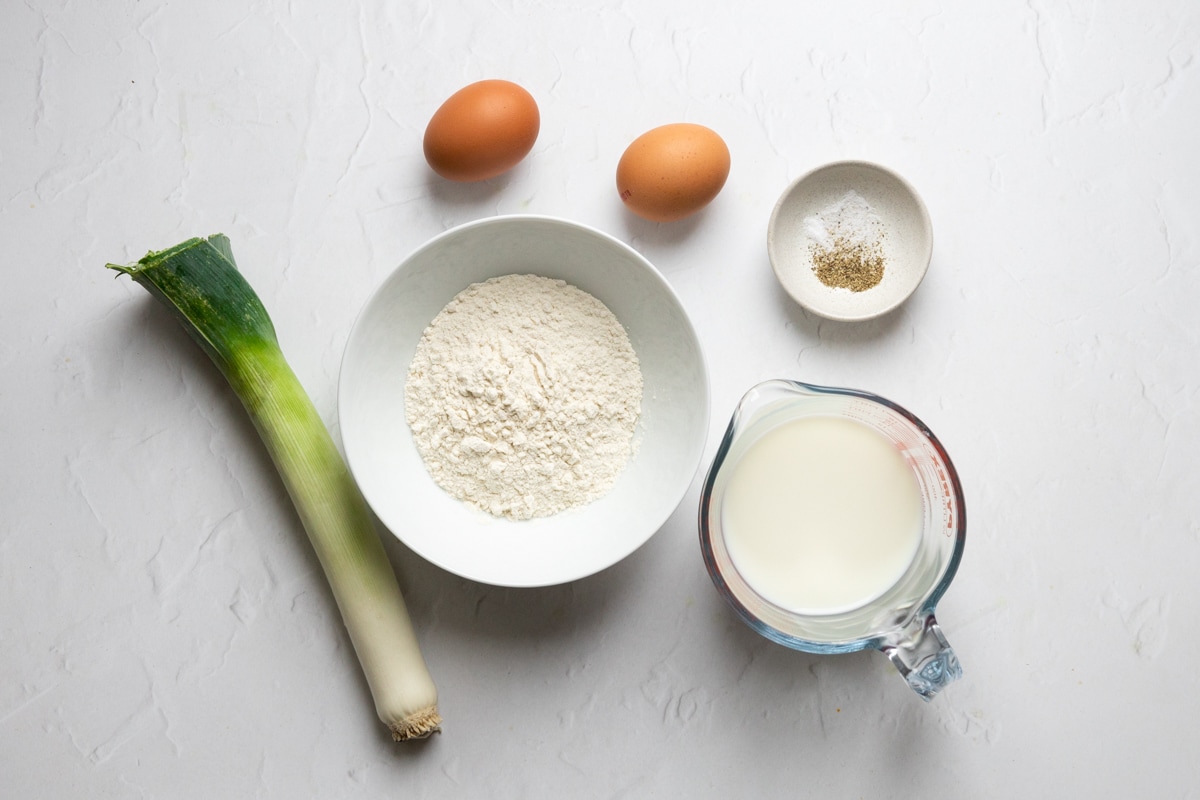 Ingredients for the leek pancakes
