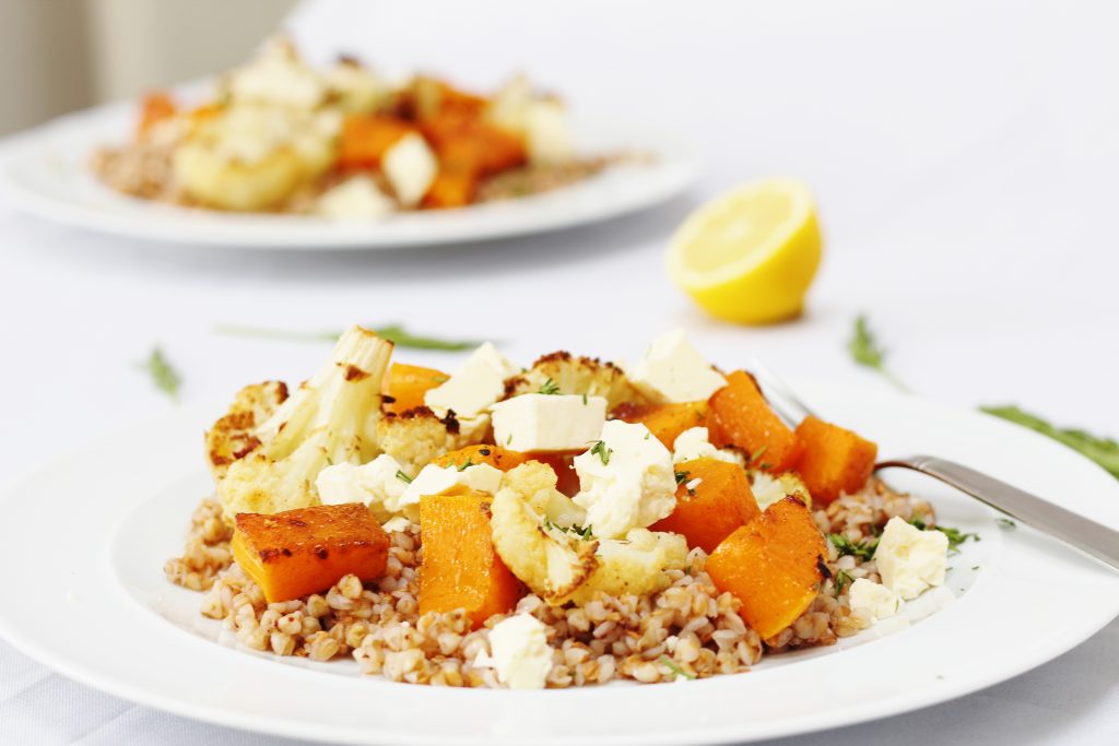 Vegetarian Buckwheat Salad with Roasted Vegetables